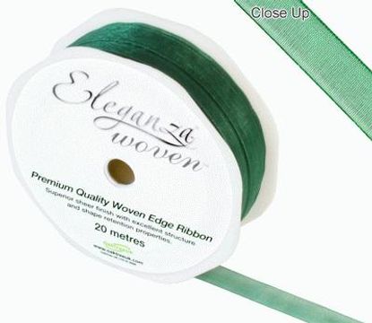 Woven Edge Ribbon 10mm x 20m Green No.50 - Ribbons