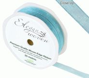 Woven Edge Ribbon 10mm x 20m Aqua No.54 - Ribbons