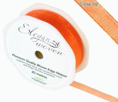 Woven Edge Ribbon 10mm x 20m Orange No.04 - Ribbons