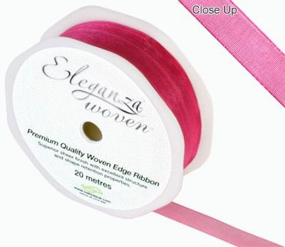 Woven Edge Ribbon 10mm x 20m Deep Cerise No.30 - Ribbons