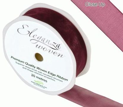 25mm Woven Ribbon Burgundy No.17 - Ribbons