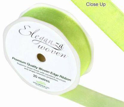 25mm Woven Ribbon Lime Green No.14 - Ribbons