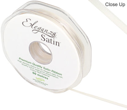 Eleganza Double Faced Satin 3mm x 50m Ivory No.61 - Ribbons