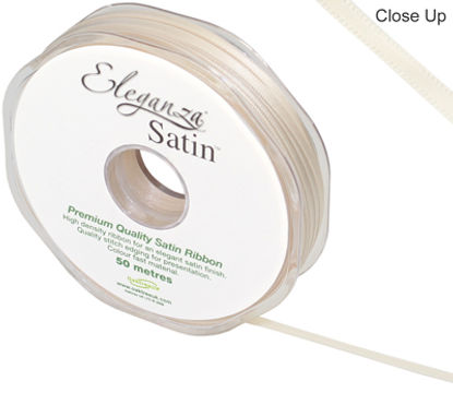 Eleganza Double Faced Satin 3mm x 50m Cream No.62 - Ribbons