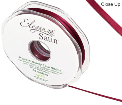 Eleganza Double Faced Satin 3mm x 50m Burgundy No.17 - Ribbons