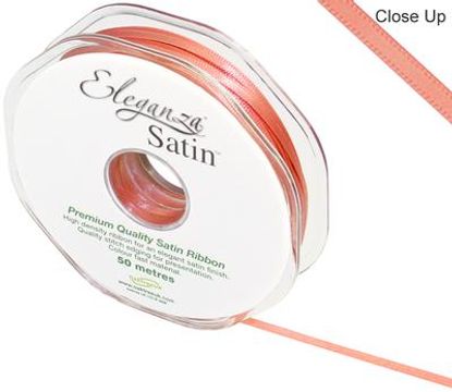 Eleganza Double Faced Satin 3mm x 50m Coral No.79 - Ribbons