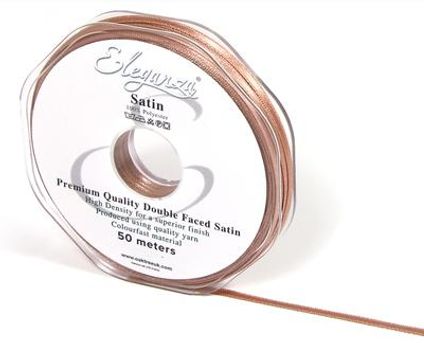 Eleganza Double Faced Satin 3mm x 50m Deep Rose Gold No.88 - Ribbons