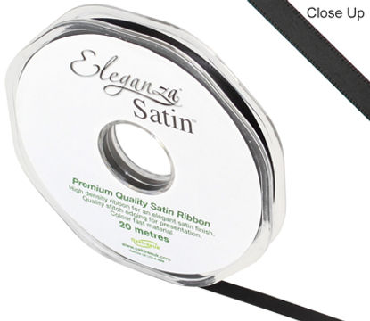 Eleganza Double Faced Satin 6mm x 20m Black No.20 - Ribbons