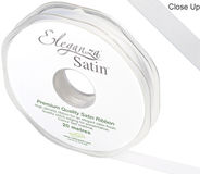 Eleganza Double Faced Satin 10mm x 20m White No.01 - Ribbons