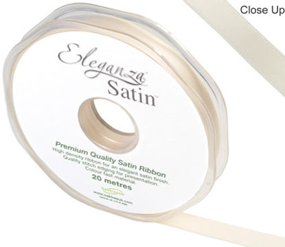 Eleganza Double Faced Satin 10mm x 20m Cream No.62 - Ribbons