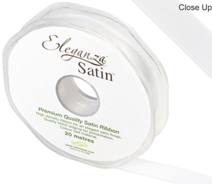 Eleganza Double Faced Satin 15mm x 20m White No.01 - Ribbons