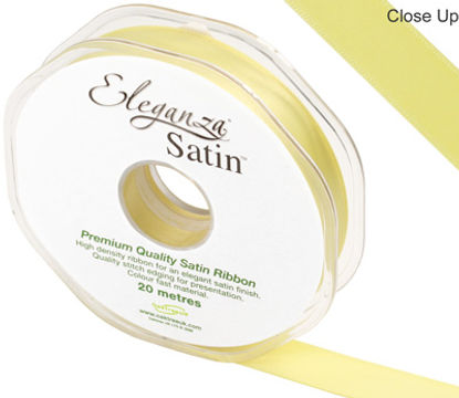 Eleganza Double Faced Satin 15mm x 20m Pale Yellow No.10 - Ribbons