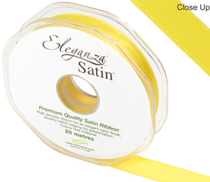 Eleganza Double Faced Satin 15mm x 20m Yellow No.11 - Ribbons