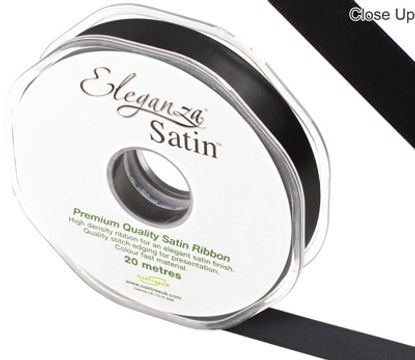 Eleganza Double Faced Satin 15mm x 20m Black No.20 - Ribbons