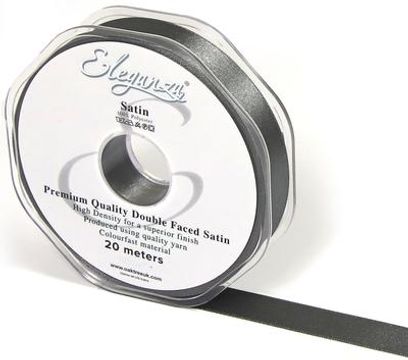 Eleganza Double Faced Satin 15mm x 20m Graphite No.91 - Ribbons