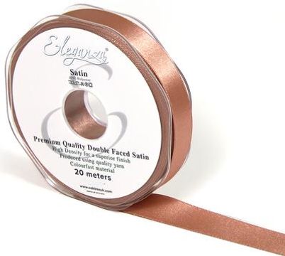 Eleganza Double Faced Satin 15mm x 20m Deep Rose Gold No.88 - Ribbons