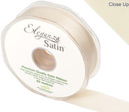 Eleganza Double Faced Satin 25mm x 20m Cream No.62 - Ribbons