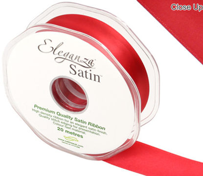 Eleganza Double Faced Satin 25mm x 20m Red No.16 - Ribbons