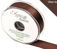 Eleganza Double Faced Satin 25mm x 20m Chocolate No.58 - Ribbons