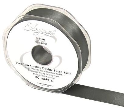 Eleganza Double Faced Satin 25mm x 20m Graphite No.91 - Ribbons