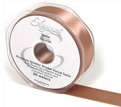 Eleganza Double Faced Satin 25mm x 20m Deep Rose Gold No.88 - Ribbons