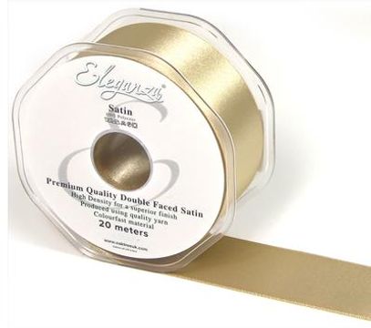 Eleganza Double Faced Satin 38mm x 20m Taupe No.03 - Ribbons