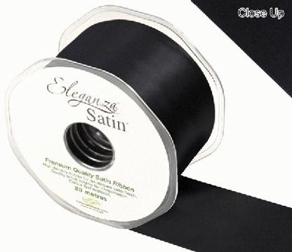 Eleganza Double Faced Satin 50mm x 20m Black No.20 - Ribbons