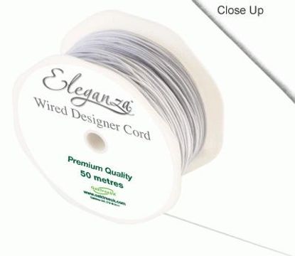 Eleganza Wired Designer Cord 1mm x 50m White No.01 - Ribbons