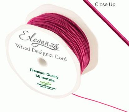 Eleganza Wired Designer Cord 1mm x 50m Fuchsia No.28 - Ribbons