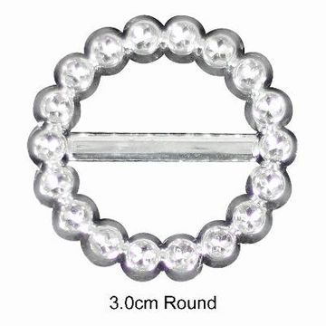Diamant&eacute; Effect Buckles 10pcs - 3cm Round - Clearance