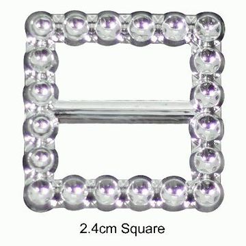 Diamant&eacute; Effect Buckles 10pcs - 2.4cm Square - Clearance