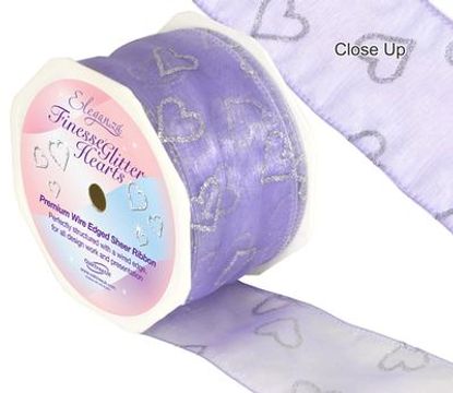 Glitter Hearts Lavender - Ribbons