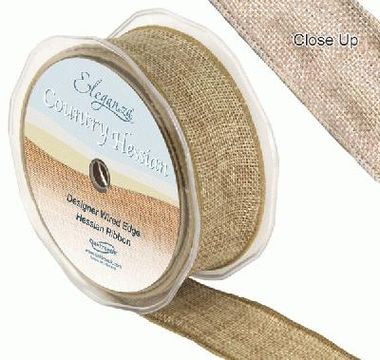 38mm x 10m CountryHessian - Natural - Ribbons