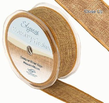 38mm x 10m CountryHessian - Tan - Ribbons