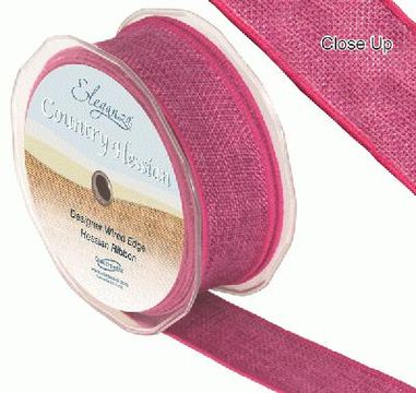 38mm x 10m CountryHessian - Fuchsia - Ribbons