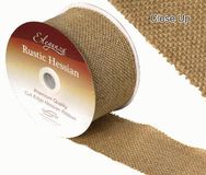 Eleganza Rustic Hessian Cut edge - Natural - 70mm x 9.1m - Ribbons