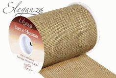 Eleganza Rustic Hessian Cut Edge 15.2cm x 9.1m Natural No.02 - Ribbons