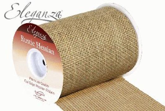 Eleganza Rustic Hessian Cut Edge 15.2cm x 9.1m Natural No.02 - Ribbons