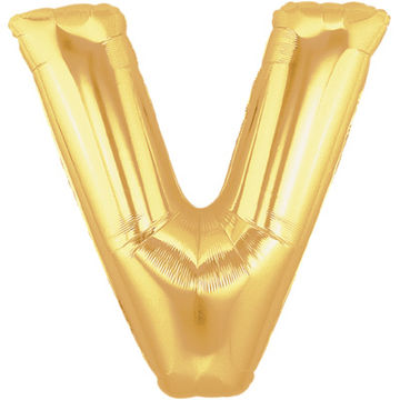 Letter V Gold - Foil Balloons