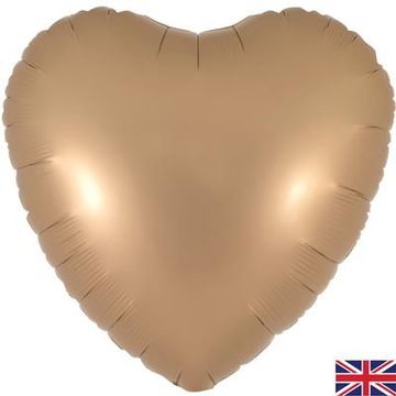 Oaktree 18inch Satin Latte Heart Packaged - Foil Balloons