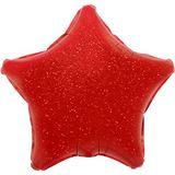 Oaktree 19inch Red Holographic Star (Flat) - Foil Balloons