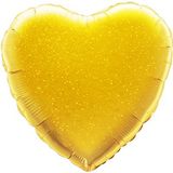 Oaktree 18inch Gold Holographic Heart Packaged - Foil Balloons