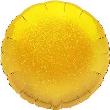 Oaktree 18inch Gold Holographic Round Packaged - Foil Balloons