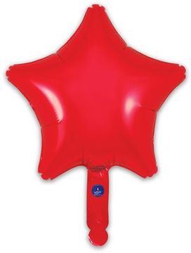 Oaktree 9inch Red Star (Flat) - Foil Balloons