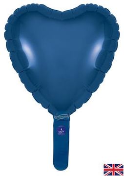 Oaktree 9inch Navy Blue Heart (Flat) - Foil Balloons