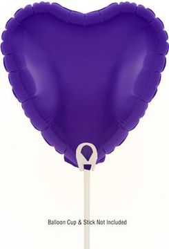 Oaktree 9inch Purple Heart Packaged x 5pcs - Foil Balloons