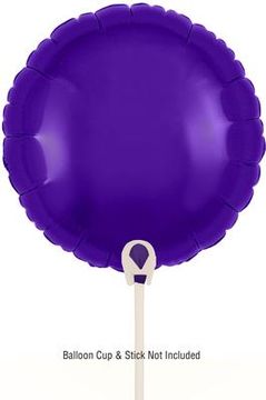 Oaktree 9inch Purple Round Packaged x 5pcs - Foil Balloons