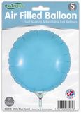 Oaktree 9inch Matte Blue Round Packaged x 5pcs - Foil Balloons