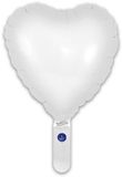 Oaktree 9inch Matte White Heart (Flat) - Foil Balloons