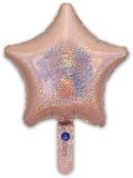 Oaktree 9inch Holographic Rose Gold Star (Flat) - Foil Balloons